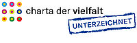 charta der vielfalt mit blauem Stempel UNTERZEICHNET